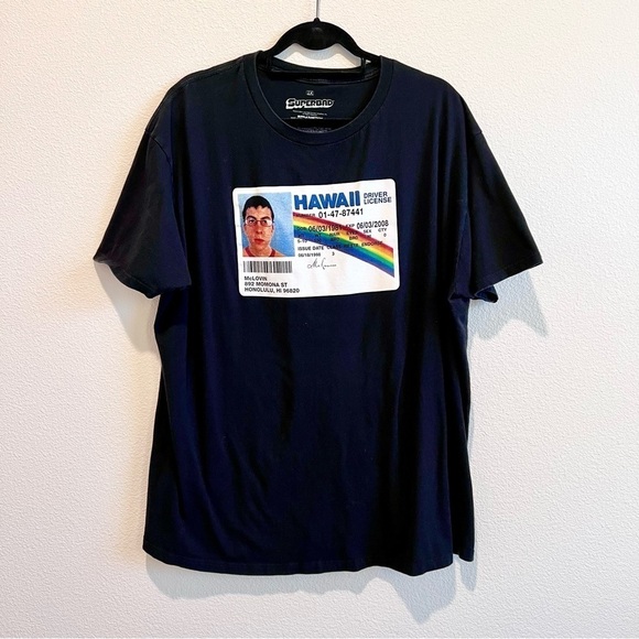 Ripple Junction Other - Superbad McLovin Hawaii License Plate T Shirt Mens 2XL Black Movie Promo Tee